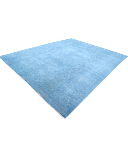 Overdye 9' 10" X 12' 7" Hand Knotted Wool Rug 9' 10" X 12' 7" (300 X 383) / Blue / Wool