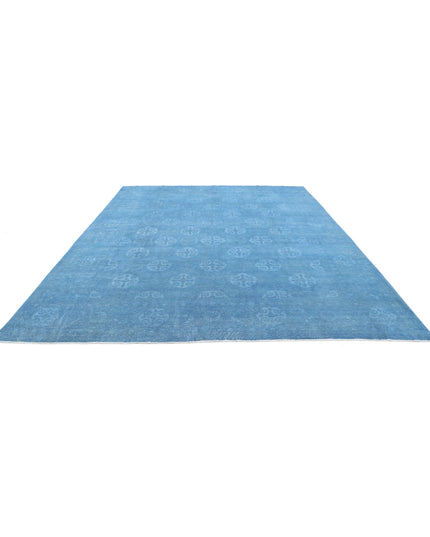 Overdye 9' 10" X 12' 7" Hand Knotted Wool Rug 9' 10" X 12' 7" (300 X 383) / Blue / Wool