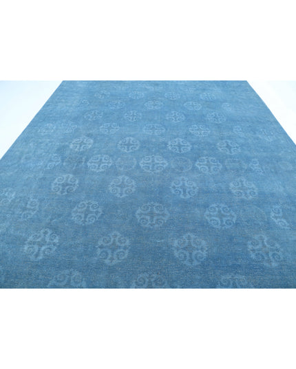 Overdye 9' 10" X 12' 7" Hand Knotted Wool Rug 9' 10" X 12' 7" (300 X 383) / Blue / Wool