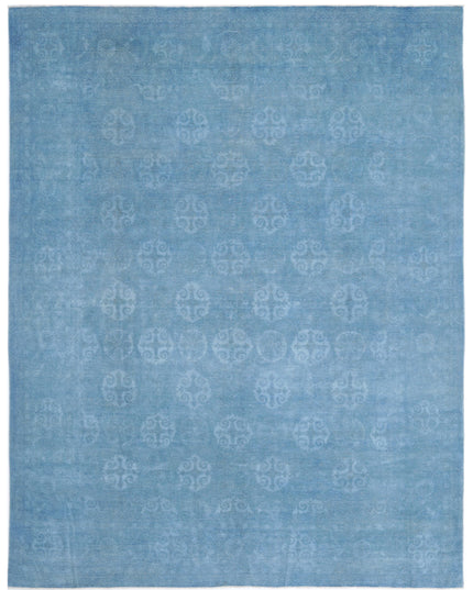 Overdye 9' 10" X 12' 7" Hand Knotted Wool Rug 9' 10" X 12' 7" (300 X 383) / Blue / Wool