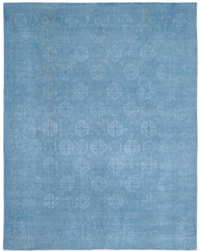 Overdye 9' 10" X 12' 7" Hand Knotted Wool Rug 9' 10" X 12' 7" (300 X 383) / Blue / Wool