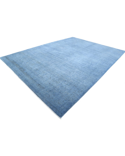 Overdye 9' 11" X 13' 6" Hand Knotted Wool Rug 9' 11" X 13' 6" (302 X 411) / Blue / Wool