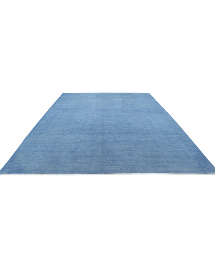 Overdye 9' 11" X 13' 6" Hand Knotted Wool Rug 9' 11" X 13' 6" (302 X 411) / Blue / Wool