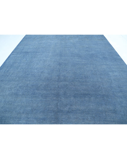 Overdye 9' 11" X 13' 6" Hand Knotted Wool Rug 9' 11" X 13' 6" (302 X 411) / Blue / Wool