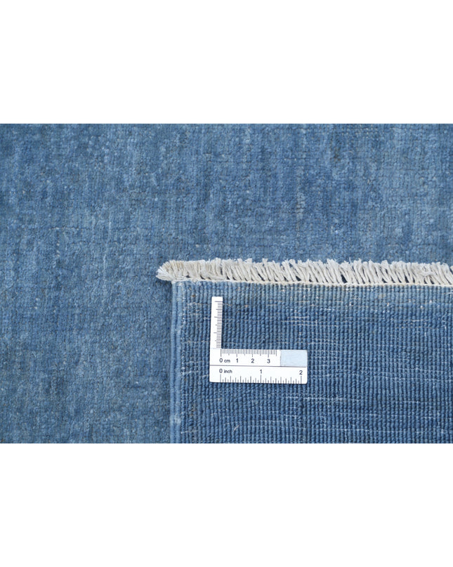 Overdye 9' 11" X 13' 6" Hand Knotted Wool Rug 9' 11" X 13' 6" (302 X 411) / Blue / Wool