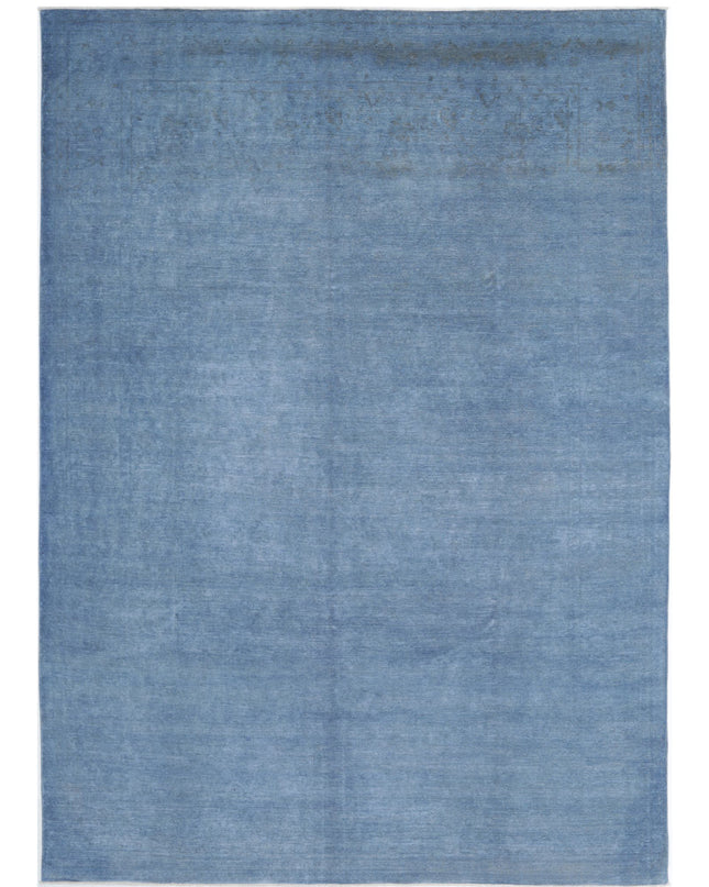 Overdye 9' 11" X 13' 6" Hand Knotted Wool Rug 9' 11" X 13' 6" (302 X 411) / Blue / Wool