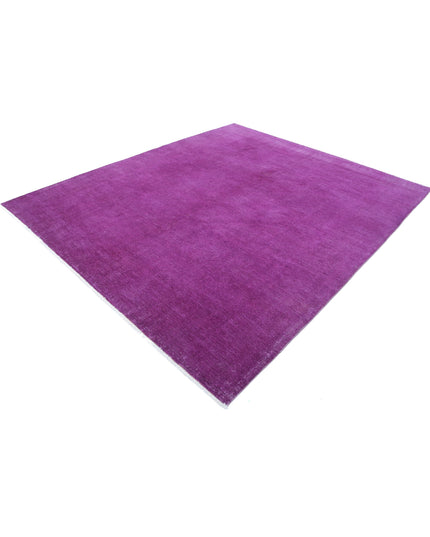 Overdye 7' 11" X 9' 4" Hand Knotted Wool Rug 7' 11" X 9' 4" (241 X 284) / Magenta / Wool