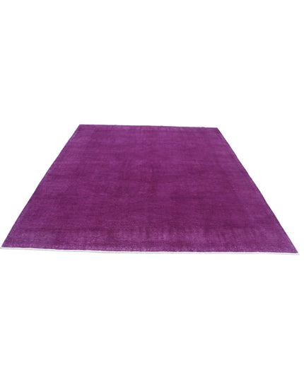 Overdye 7' 11" X 9' 4" Hand Knotted Wool Rug 7' 11" X 9' 4" (241 X 284) / Magenta / Wool