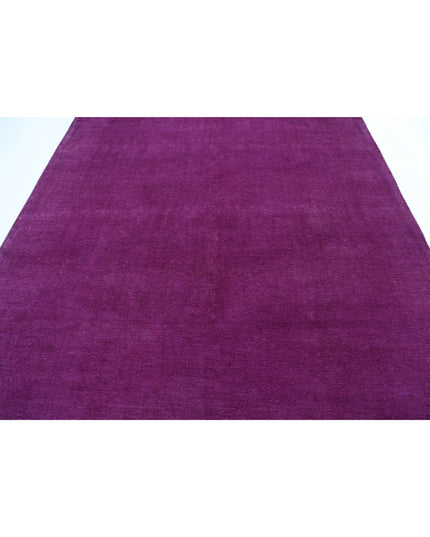 Overdye 7' 11" X 9' 4" Hand Knotted Wool Rug 7' 11" X 9' 4" (241 X 284) / Magenta / Wool