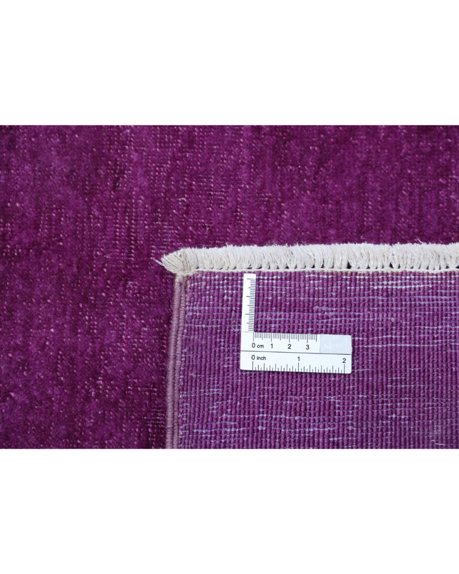 Overdye 7' 11" X 9' 4" Hand Knotted Wool Rug 7' 11" X 9' 4" (241 X 284) / Magenta / Wool