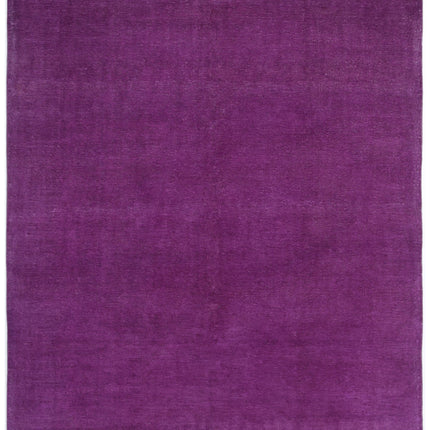 Overdye 7' 11" X 9' 4" Hand Knotted Wool Rug 7' 11" X 9' 4" (241 X 284) / Magenta / Wool