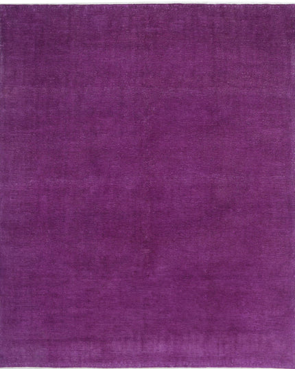 Overdye 7' 11" X 9' 4" Hand Knotted Wool Rug 7' 11" X 9' 4" (241 X 284) / Magenta / Wool