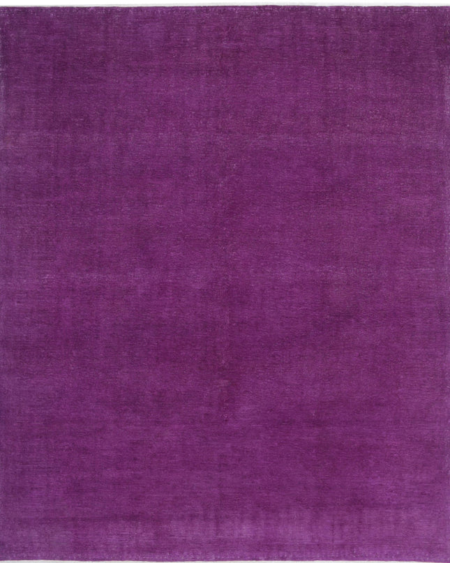 Overdye 7' 11" X 9' 4" Hand Knotted Wool Rug 7' 11" X 9' 4" (241 X 284) / Magenta / Wool