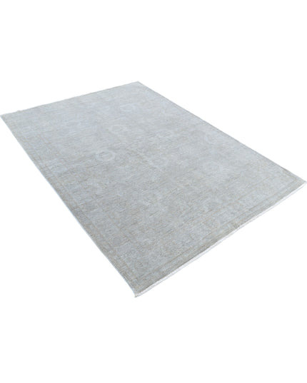 Overdye 4' 9" X 6' 5" Hand Knotted Wool Rug 4' 9" X 6' 5" (145 X 196) / Grey / Wool