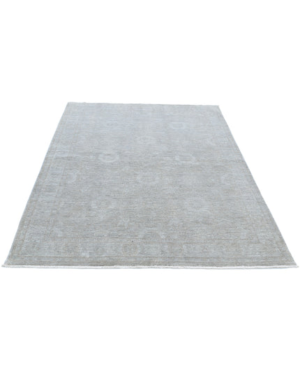 Overdye 4' 9" X 6' 5" Hand Knotted Wool Rug 4' 9" X 6' 5" (145 X 196) / Grey / Wool
