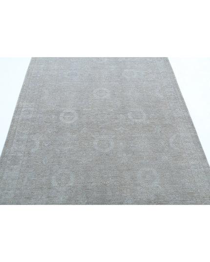 Overdye 4' 9" X 6' 5" Hand Knotted Wool Rug 4' 9" X 6' 5" (145 X 196) / Grey / Wool