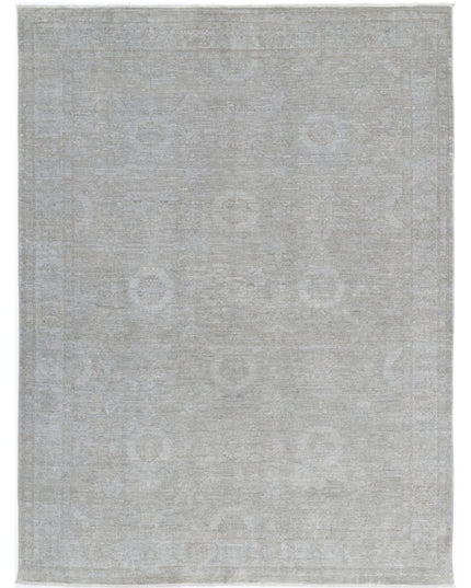 Overdye 4' 9" X 6' 5" Hand Knotted Wool Rug 4' 9" X 6' 5" (145 X 196) / Grey / Wool