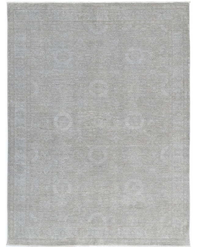 Overdye 4' 9" X 6' 5" Hand Knotted Wool Rug 4' 9" X 6' 5" (145 X 196) / Grey / Wool