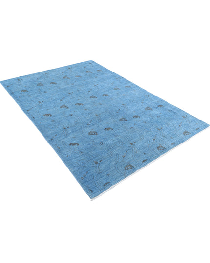 Overdye 5' 0" X 7' 3" Hand Knotted Wool Rug 5' 0" X 7' 3" (152 X 221) / Blue / Wool