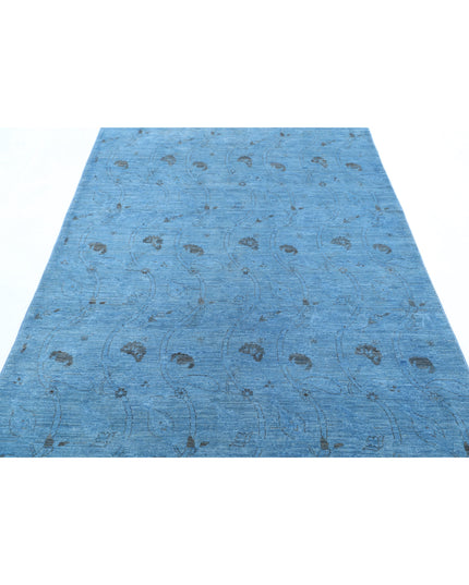 Overdye 5' 0" X 7' 3" Hand Knotted Wool Rug 5' 0" X 7' 3" (152 X 221) / Blue / Wool