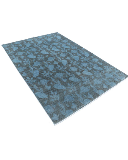 Overdye 5' 4" X 7' 8" Hand Knotted Wool Rug 5' 4" X 7' 8" (162 X 234) / Blue / Wool