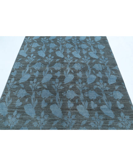 Overdye 5' 4" X 7' 8" Hand Knotted Wool Rug 5' 4" X 7' 8" (162 X 234) / Blue / Wool