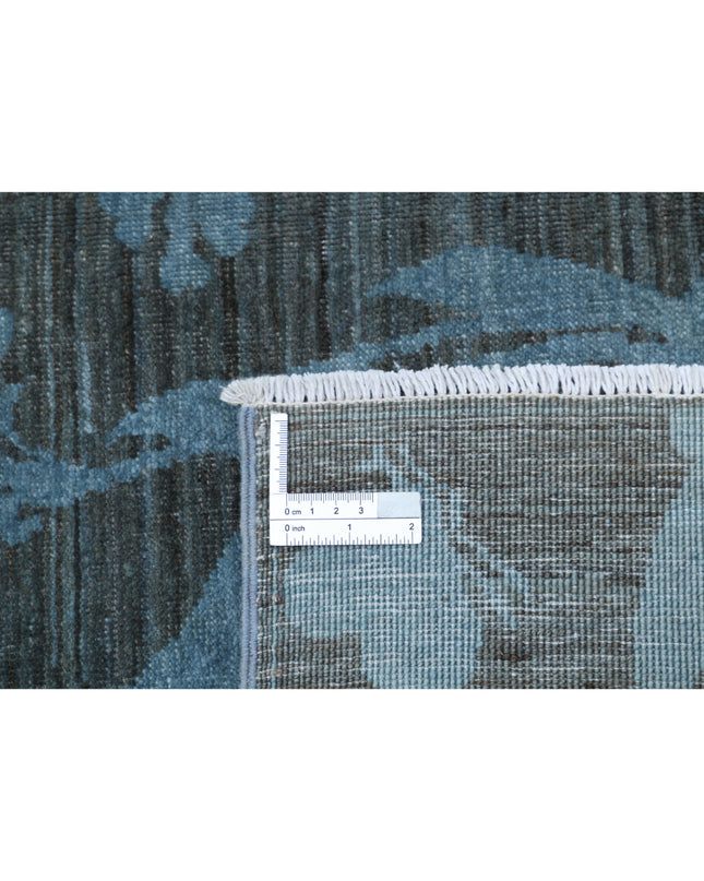 Overdye 5' 4" X 7' 8" Hand Knotted Wool Rug 5' 4" X 7' 8" (162 X 234) / Blue / Wool