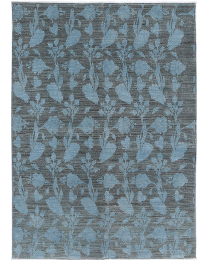 Overdye 5' 4" X 7' 8" Hand Knotted Wool Rug 5' 4" X 7' 8" (162 X 234) / Blue / Wool