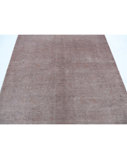 Overdye 5' 10" X 6' 6" Hand Knotted Wool Rug 5' 10" X 6' 6" (178 X 198) / Taupe / Wool