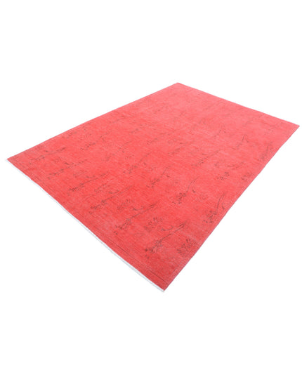 Overdye 5' 11" X 8' 8" Hand Knotted Wool Rug 5' 11" X 8' 8" (180 X 264) / Red / Wool