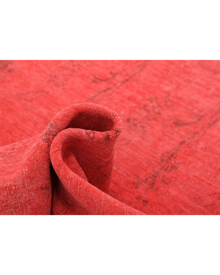 Overdye 5' 11" X 8' 8" Hand Knotted Wool Rug 5' 11" X 8' 8" (180 X 264) / Red / Wool
