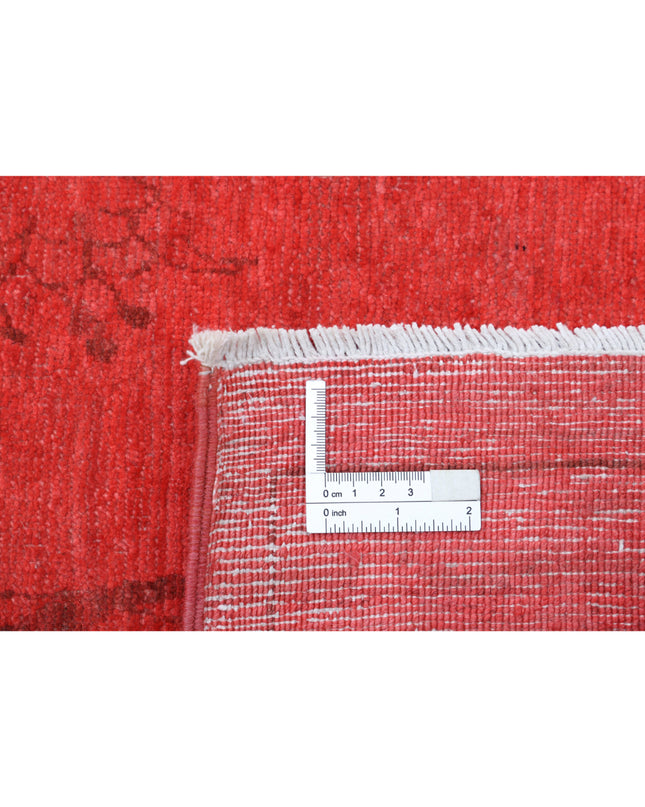 Overdye 5' 11" X 8' 8" Hand Knotted Wool Rug 5' 11" X 8' 8" (180 X 264) / Red / Wool