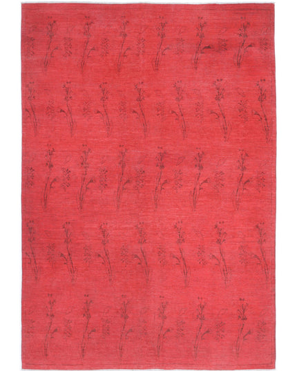 Overdye 5' 11" X 8' 8" Hand Knotted Wool Rug 5' 11" X 8' 8" (180 X 264) / Red / Wool