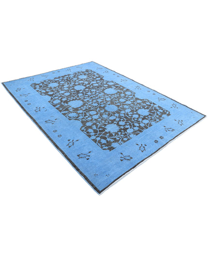 Overdye 6' 2" X 8' 1" Hand Knotted Wool Rug 6' 2" X 8' 1" (188 X 246) / Blue / Wool