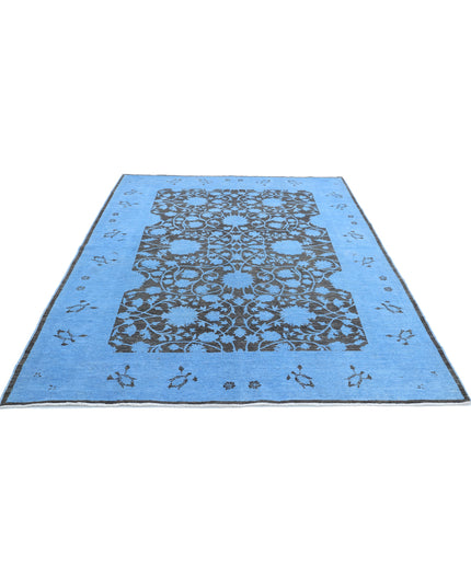 Overdye 6' 2" X 8' 1" Hand Knotted Wool Rug 6' 2" X 8' 1" (188 X 246) / Blue / Wool
