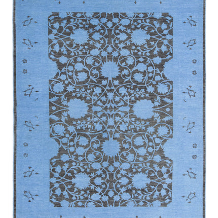 Overdye 6' 2" X 8' 1" Hand Knotted Wool Rug 6' 2" X 8' 1" (188 X 246) / Blue / Wool