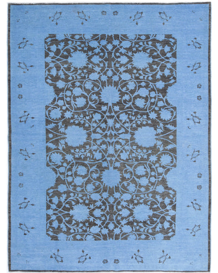 Overdye 6' 2" X 8' 1" Hand Knotted Wool Rug 6' 2" X 8' 1" (188 X 246) / Blue / Wool