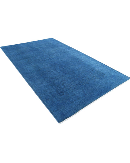 Overdye 5' 11" X 9' 9" Hand Knotted Wool Rug 5' 11" X 9' 9" (180 X 297) / Blue / Wool