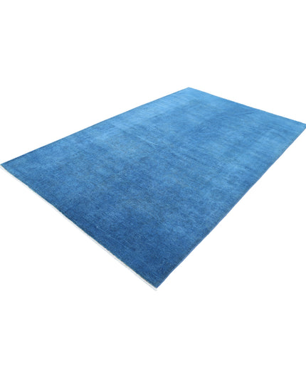 Overdye 5' 11" X 9' 9" Hand Knotted Wool Rug 5' 11" X 9' 9" (180 X 297) / Blue / Wool