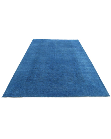 Overdye 5' 11" X 9' 9" Hand Knotted Wool Rug 5' 11" X 9' 9" (180 X 297) / Blue / Wool
