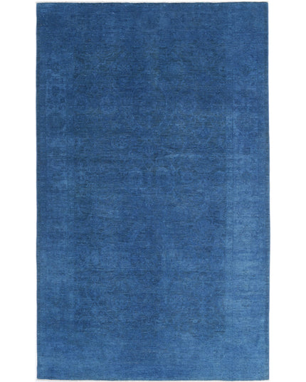 Overdye 5' 11" X 9' 9" Hand Knotted Wool Rug 5' 11" X 9' 9" (180 X 297) / Blue / Wool