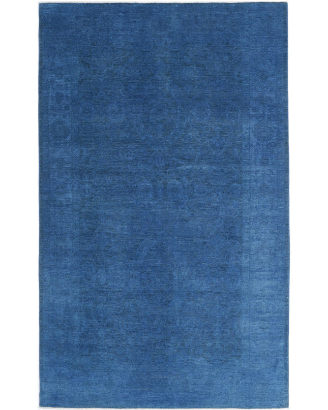 Overdye 5' 11" X 9' 9" Hand Knotted Wool Rug 5' 11" X 9' 9" (180 X 297) / Blue / Wool
