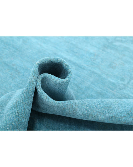 Overdye 6' 9" X 9' 9" Hand Knotted Wool Rug 6' 9" X 9' 9" (206 X 297) / Teal / Wool