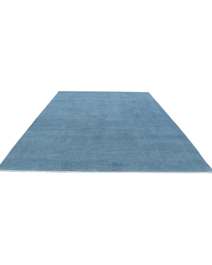 Overdye 8' 11" X 11' 9" Hand Knotted Wool Rug 8' 11" X 11' 9" (272 X 358) / Blue / Wool