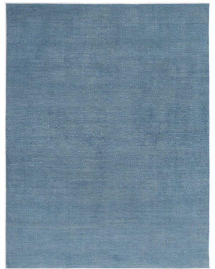Overdye 8' 11" X 11' 9" Hand Knotted Wool Rug 8' 11" X 11' 9" (272 X 358) / Blue / Wool
