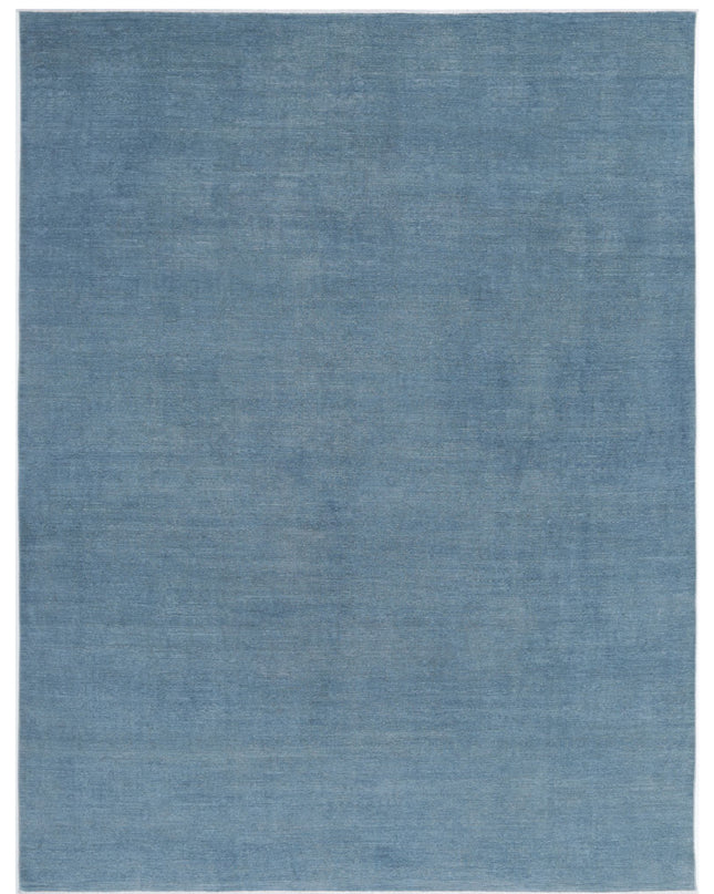 Overdye 8' 11" X 11' 9" Hand Knotted Wool Rug 8' 11" X 11' 9" (272 X 358) / Blue / Wool