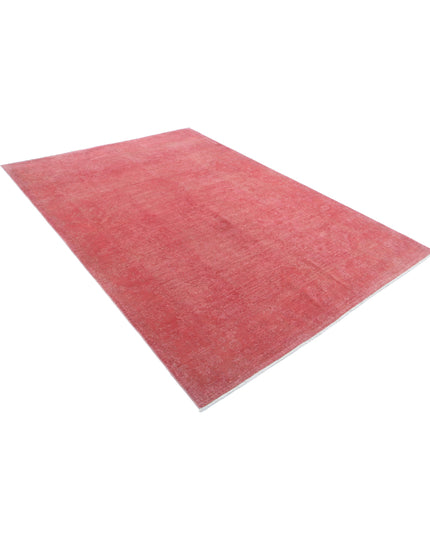 Overdye 6' 1" X 8' 8" Hand Knotted Wool Rug 6' 1" X 8' 8" (185 X 264) / Pink / Wool