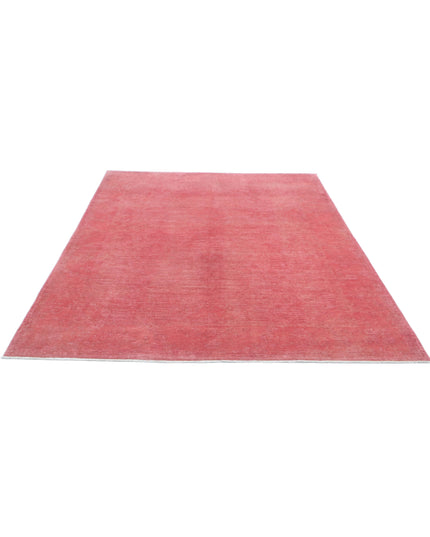 Overdye 6' 1" X 8' 8" Hand Knotted Wool Rug 6' 1" X 8' 8" (185 X 264) / Pink / Wool