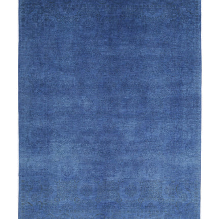 Overdye 6' 3" X 8' 8" Hand Knotted Wool Rug 6' 3" X 8' 8" (191 X 264) / Blue / Wool