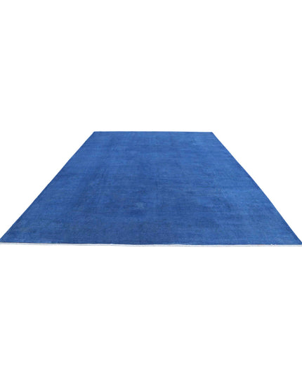 Overdye 9' 7" X 13' 6" Hand Knotted Wool Rug 9' 7" X 13' 6" (292 X 411) / Blue / Wool